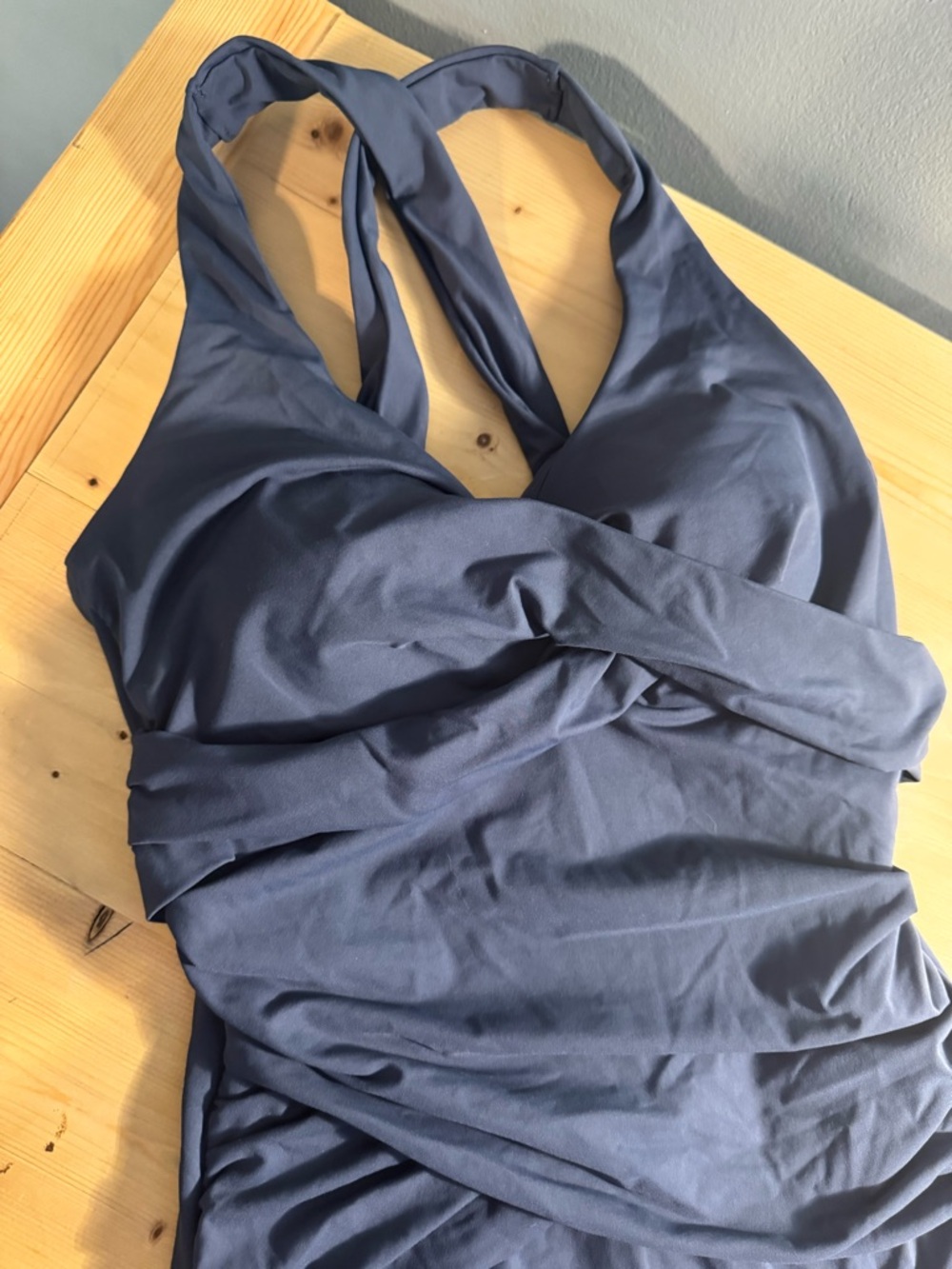 CALIA Women’s Navy Blue Twist-Front One-Piece Swimsuit - Picture 4 of 7